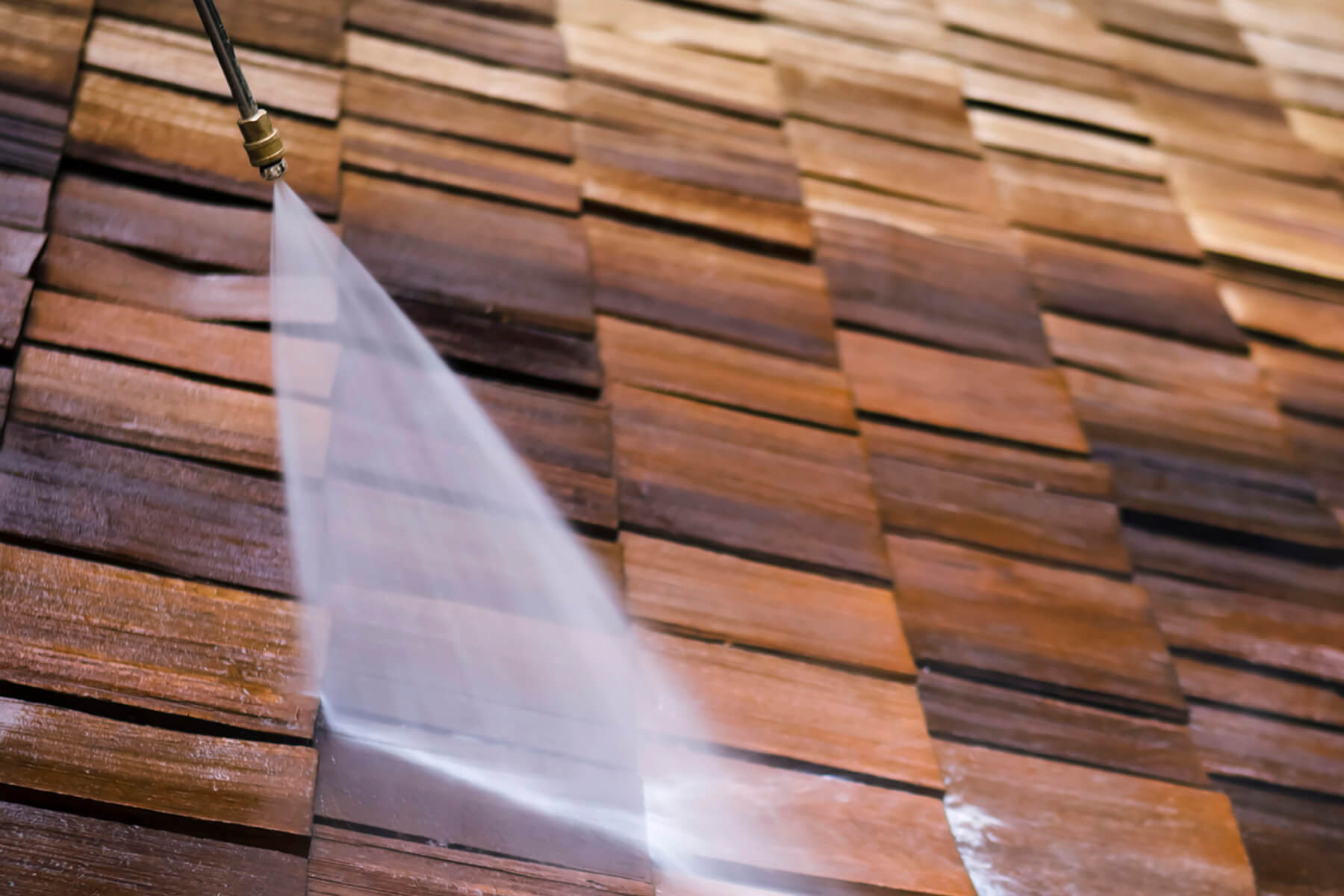 Powerwashing Wooden Roof Tiles